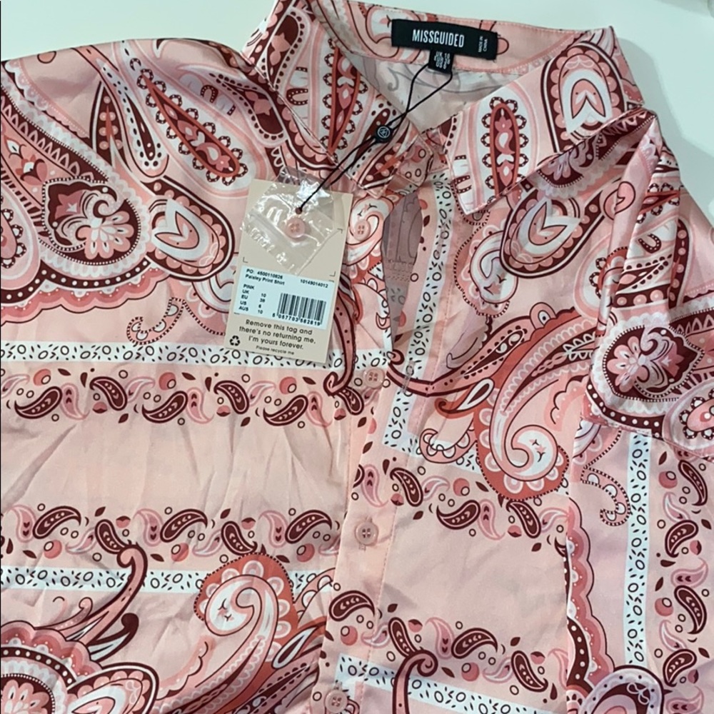 Oversized Pink Silk Shirt